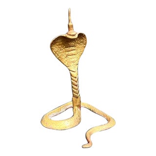 1950s Small Brass Cobra Sculpture For Sale