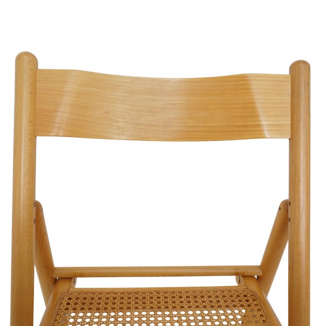 Mid 20th Century Mid 20th Century Cane Folding Chairs For Sale - Image 5 of 8