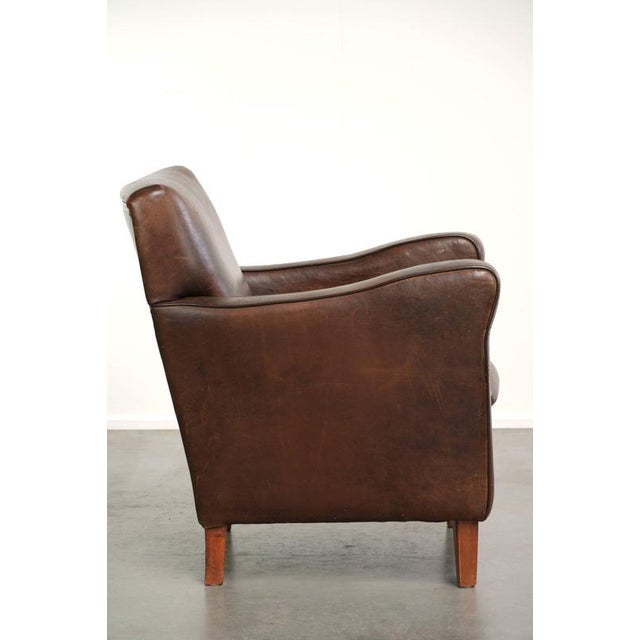 Vintage English Sheepskin Armchair For Sale - Image 3 of 13