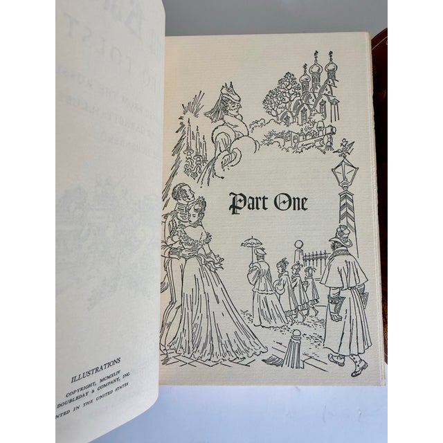 Vintage International Collectors Library Tolstoy Book Set – Anna Karenina & War and Peace in Red Leather For Sale - Image 10 of 12