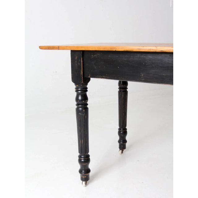 Mid 20th Century Vintage Farmhouse Dining Table For Sale - Image 5 of 11