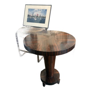 1950s Art Deco Style Mahogany Pedestal Side Table For Sale