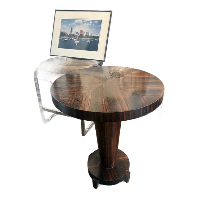 1950s Art Deco Style Mahogany Pedestal Side Table For Sale