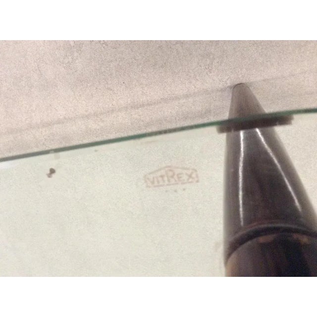 Brown Coffee Table in Wood and Glass, 1950s For Sale - Image 8 of 10