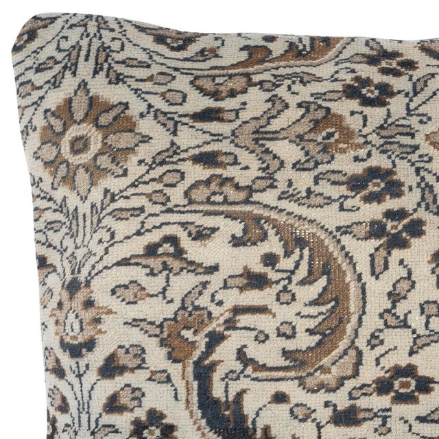 Traditional 20"x20" Handmade Turkish Rug Cushion. Vintage Toss Pillow Cover. Accent Pillow For Sale - Image 3 of 4