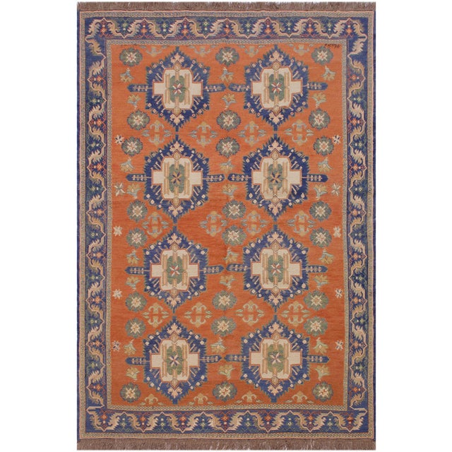 Shabby Chic 1960s Tribal Soumakh Wool Rug - 6'7" X 9'2" For Sale - Image 3 of 11