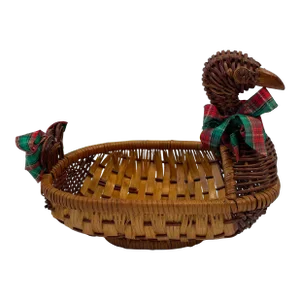 Vintage Duck Shaped Basket With Holiday Bows