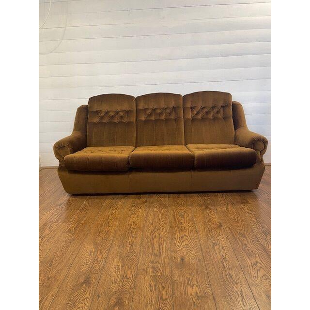 Vintage Polystyrene Golden Brown Seating by Tatra Nabytok, 1960, Set of 3 For Sale - Image 7 of 18