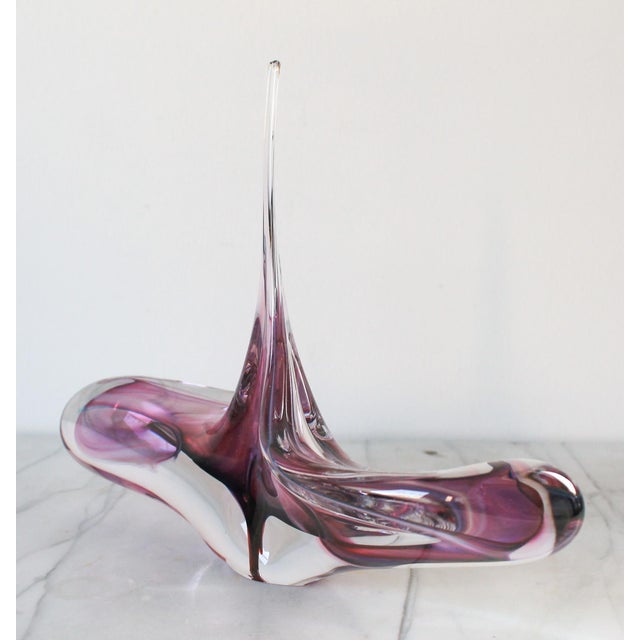 David Goldhagen Free-Form Amethyst Art Glass Sculpture For Sale - Image 4 of 14