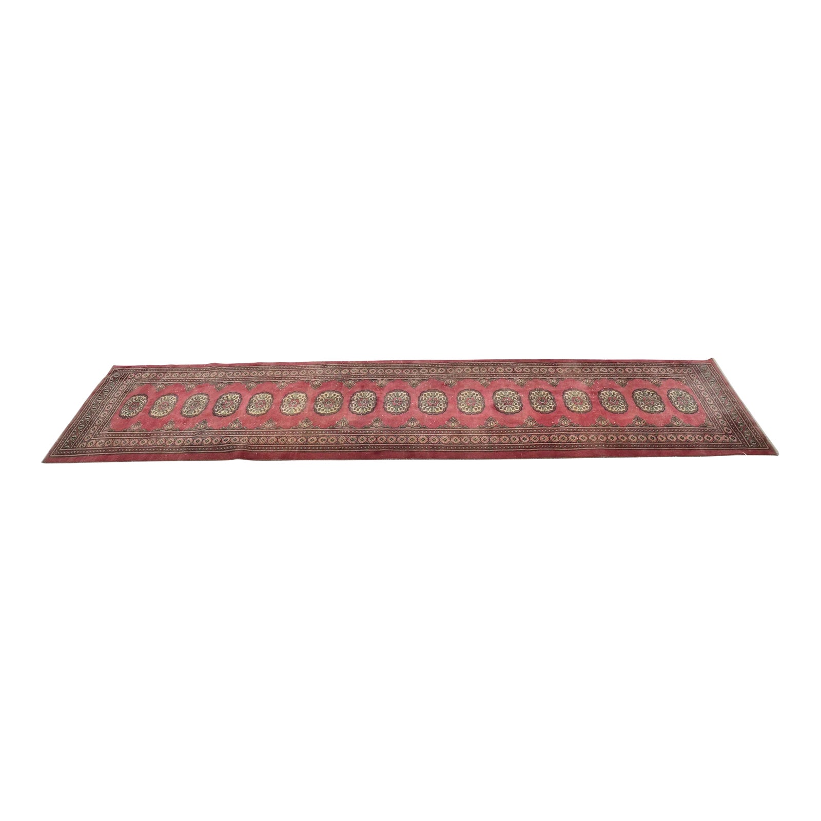 1960s Ruby Red Color Morocco Decor Handmade Anatolian Runner Rug | Chairish