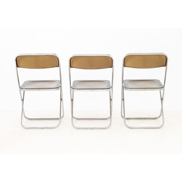Giancarlo Piretti "Plia" Style Folding Chairs, 3 For Sale - Image 9 of 9