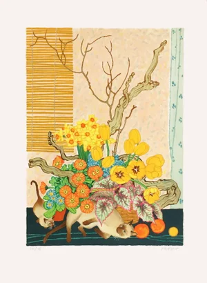 1980s Frederick Arthur Jessup, Cats, Lithograph