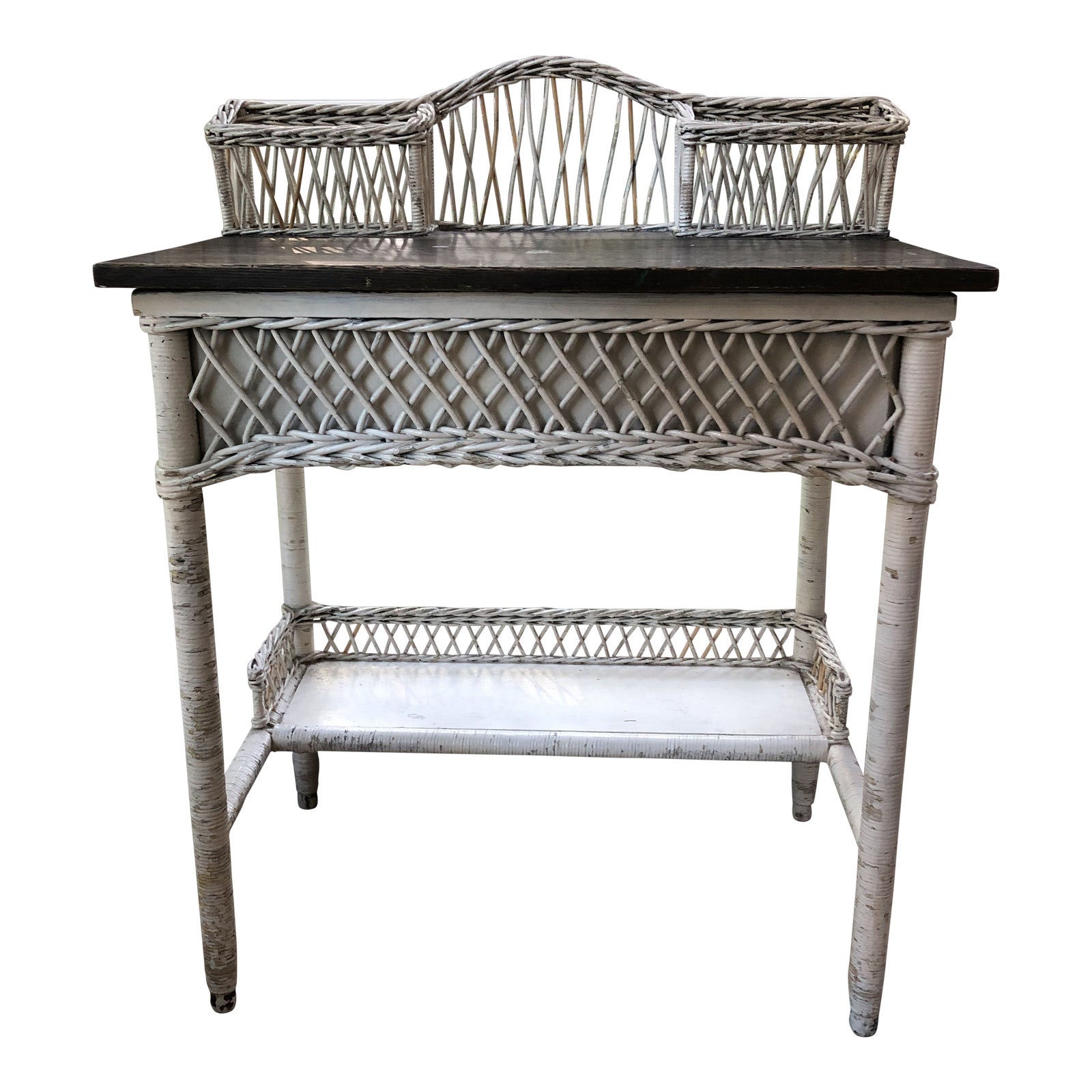 White Wicker Desk Chairish