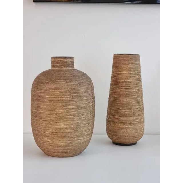 Scandinavian Modern Ceramic Vases attributed to Greta Runeborg for Ekeby, 1950s, Set of 2 For Sale - Image 9 of 10