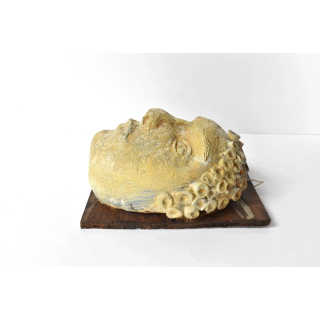 Mid-Century Modern Mid-Century Ceramic Head Wall Sculpture For Sale - Image 3 of 8