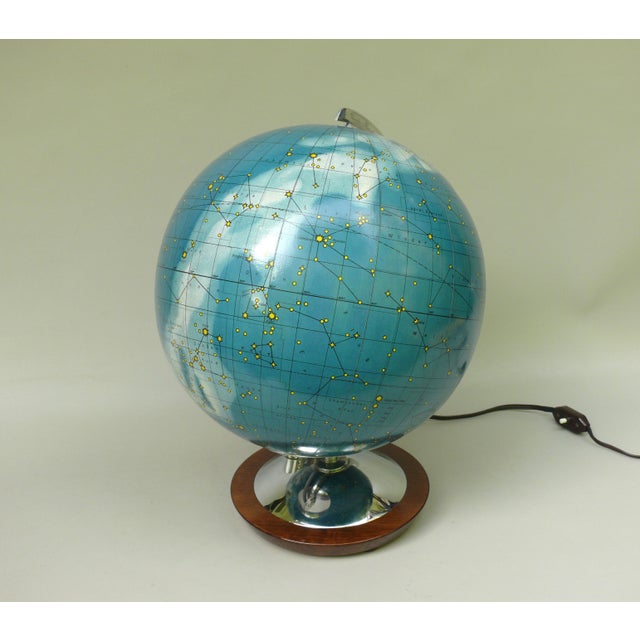 Black Vintage Illuminated Celestial And Terrestrial Globe from Columbus, 1950s, Set of 2 For Sale - Image 8 of 18