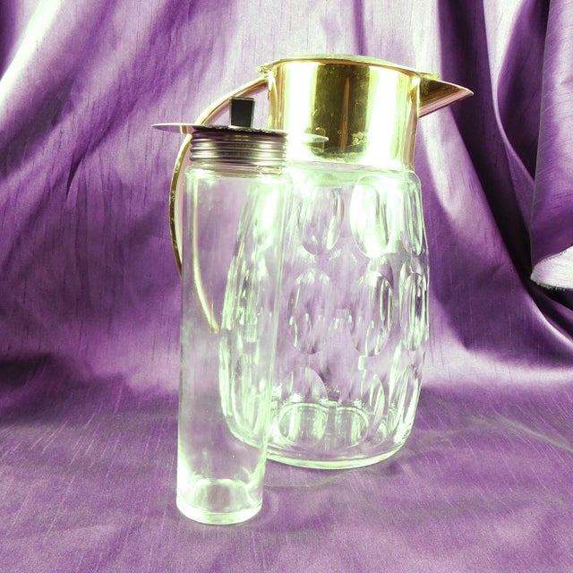 Wine 1940s Large Crystal Wine Decanter With Ice Insert For Sale - Image 8 of 9