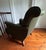 Pair of Vintage Napoleon III-Style Wingback Lounge Chairs on Casters For Sale - Image 4 of 5