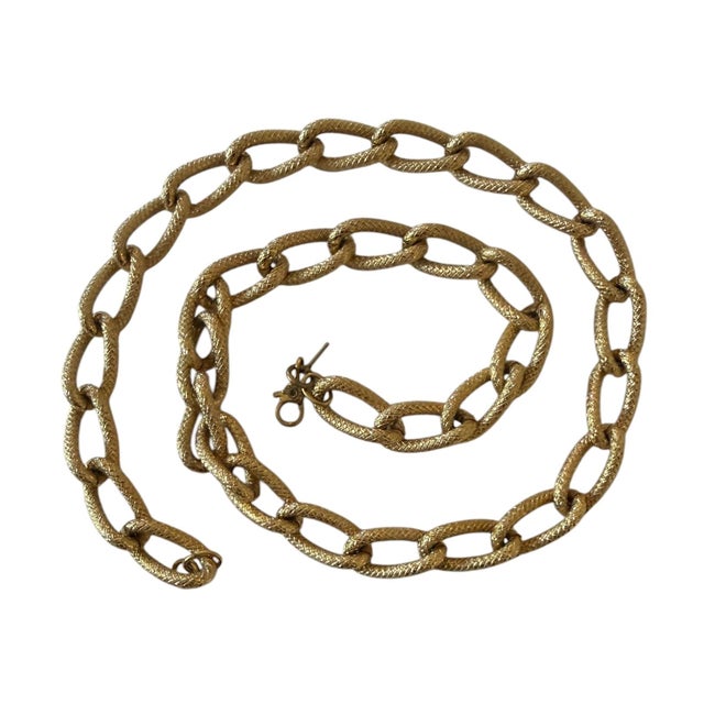 Vintage Gold Chain Necklace Signed For Sale In Los Angeles - Image 6 of 7