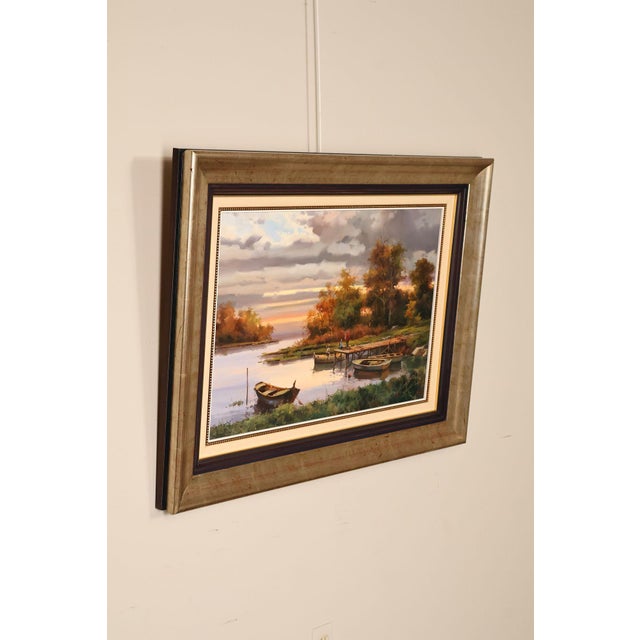 Salvador Caballero Tarde De Pesca Landscape Oil Painting For Sale - Image 4 of 18