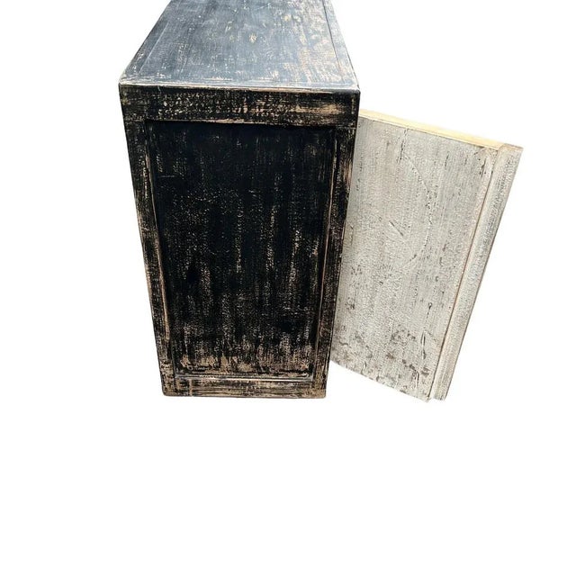 Rustic Vintage Distressed 4-Door Sideboard For Sale - Image 3 of 7