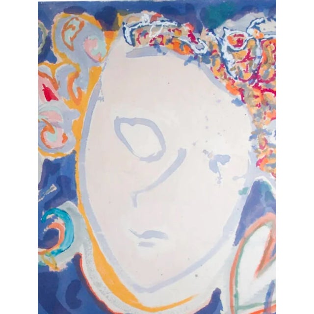 "Malibu", 2008. Abstract, Figurative Landscape. Oil Painting on Canvas by Joe Ginsberg. 91" W X 31" H. Raspberry/Cobalt, Accents of Orange and Blush. For Sale - Image 9 of 11