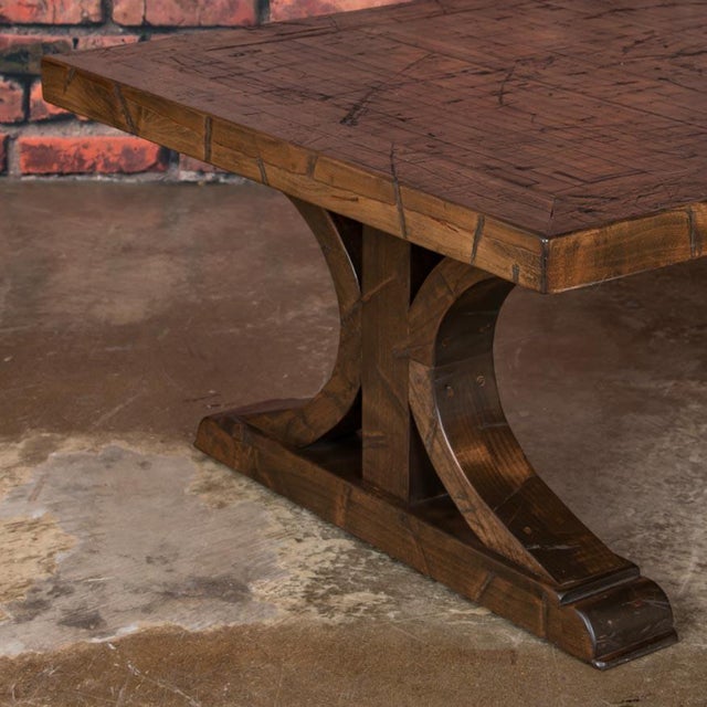 Rustic Coffee Table Made From Reclaimed Boxcar Maple Flooring