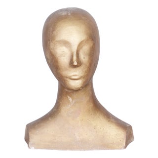 Mid-Century Modern Bust in Patinated Plaster, 1960s For Sale