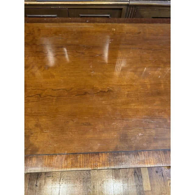Baker Furniture English Regency 3 Drawer Writing Desk Table Black Trim Paw Feet For Sale In New York - Image 6 of 10
