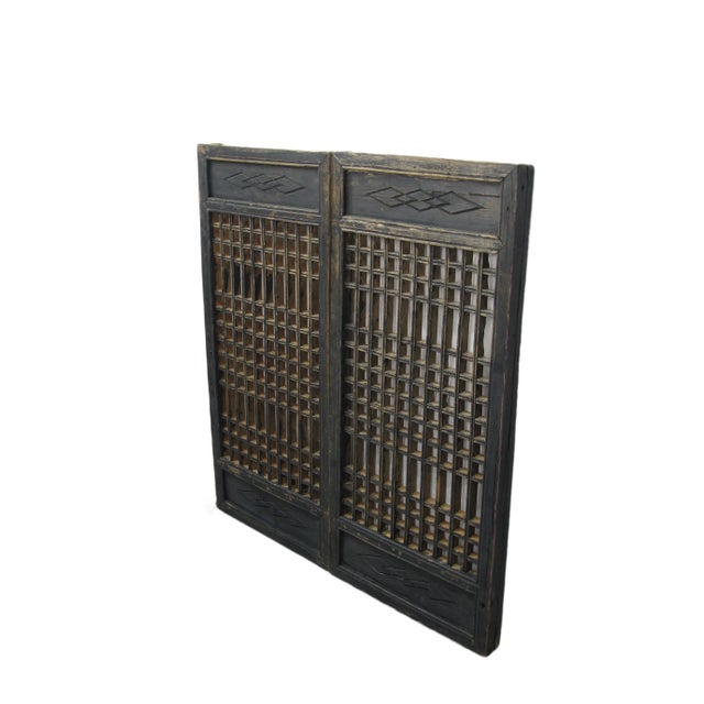 Chinese Pair of Vintage Chinese Latticed Screen Panel 3 For Sale - Image 3 of 7