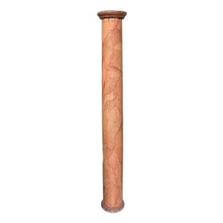 Antique 18th C Faux Marble & Giltwood Roman Column For Sale