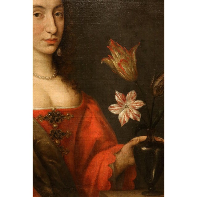 Willem Van Honthorst, Portrait of Louise Henriette of Orange, 1650, Oil on Canvas For Sale - Image 6 of 15