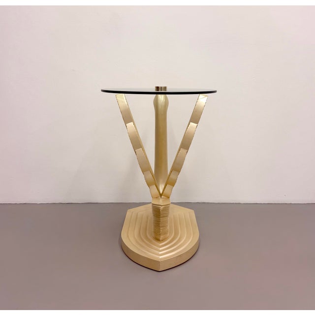 Glass Vintage Art Deco Swan Glass Top Side Table For Sale - Image 7 of 8