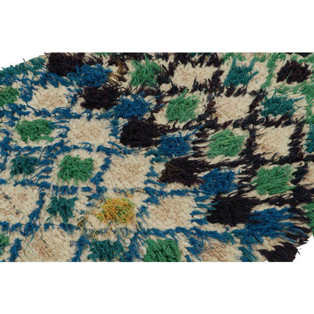 Rug & Kilim 1950s Azilal Moroccan Scatter Rug in Beige With Diamond Patterns by Rug & Kilim For Sale - Image 4 of 7