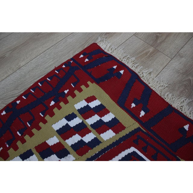 Textile 1970s Mid-Century Modern Style Geometric Desing Handmade Kilim Rug For Sale - Image 7 of 12