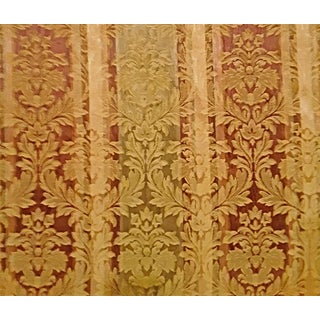 Clarence House Gold Striped Damask Satin- 5 Yards For Sale