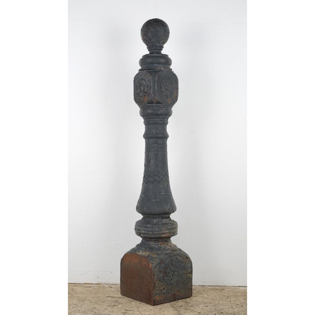 Pair of Antique Victorian 47.5 In. Cast Iron Newel Posts For Sale - Image 14 of 14