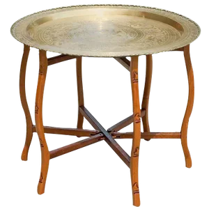 Folding Table with Brass Charger Tray