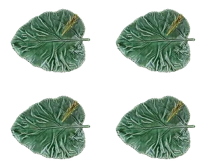 Bordallo Pinheiro Countryside Leaves Mulberry Leaf With Grasshopper, Set of 4