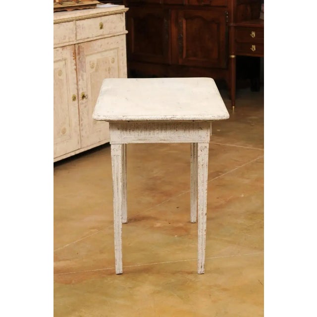 Danish 1800s Painted Wood Console Table with Two Drawers and Fluted Motifs For Sale - Image 10 of 13