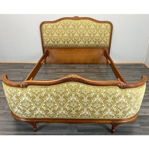 Vintage French Louis XVI Style Double Bed Frame with Carved Headboard For Sale - Image 11 of 11
