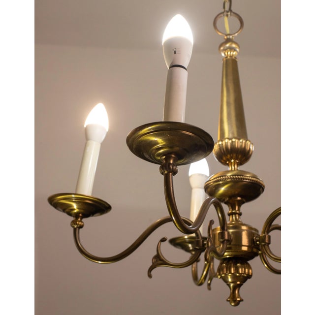 Gaetano Sciolari Vintage Brass Chandelier Signed Sciolari, Model 526, 1950s For Sale - Image 4 of 12