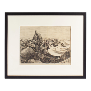 1949 Limited Edition Coastal Etching by Fuji Nakamizo