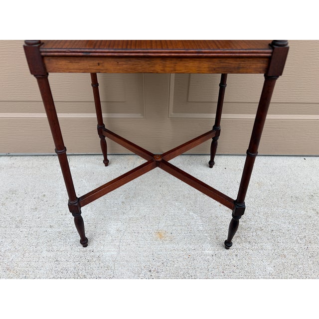 Early 20th Century Berkey & Gay Mahogany Faux Bamboo Two-Tier Side Table For Sale - Image 10 of 14