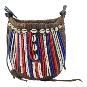 Early 20th Century Turkana Beaded Basketry Bag Kenya MATTER COLLECTION