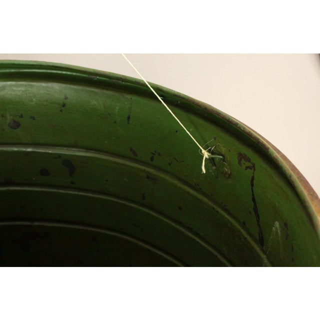 19th C. Victorian Tin Tole X-Large Hat Box W Lock 23" X 16.5" For Sale - Image 12 of 17