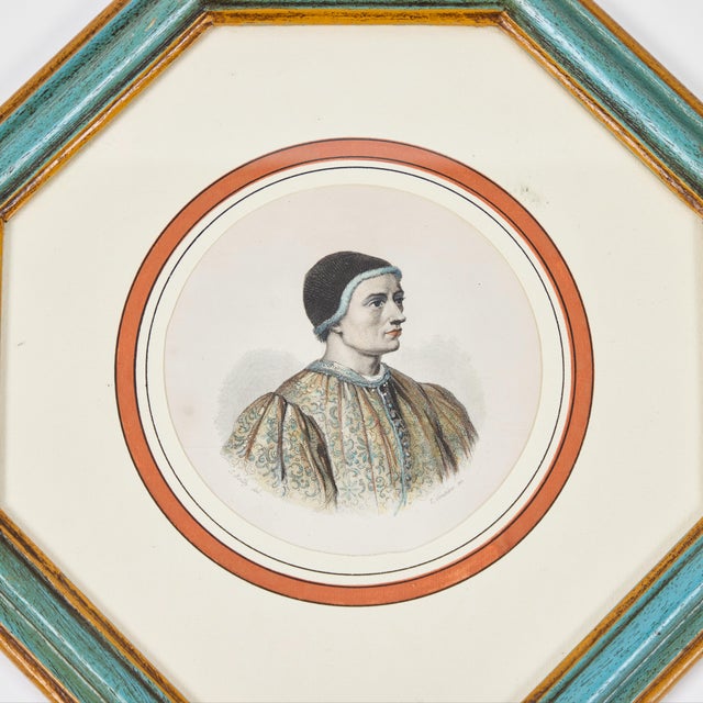 Antique Hand Colored Print of European Notable C 1800's | A For Sale In Los Angeles - Image 6 of 8