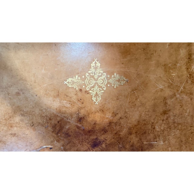 Late 19th Century Leather Top English/Italian Desk 5 Drawer / Extendable Top For Sale - Image 4 of 18