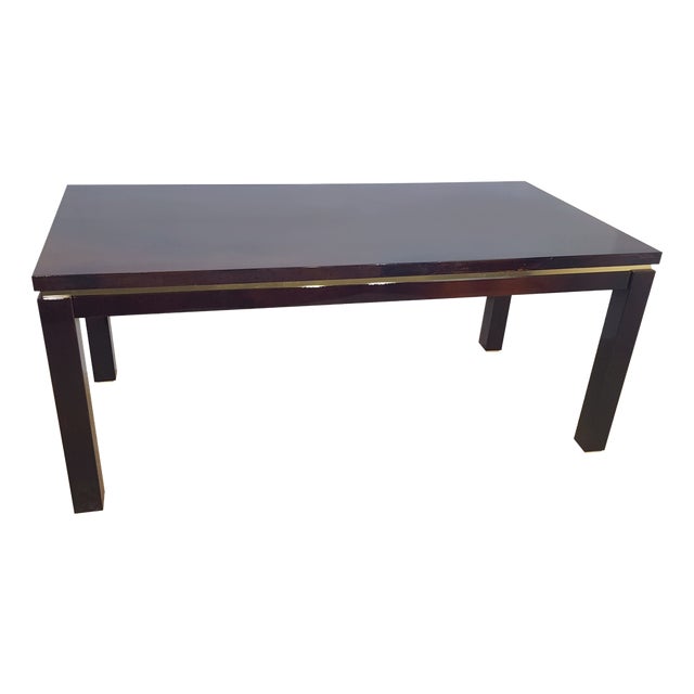 Italian Goatskin Tobacco Dining Table attributed to Aldo Tura, 1970s For Sale