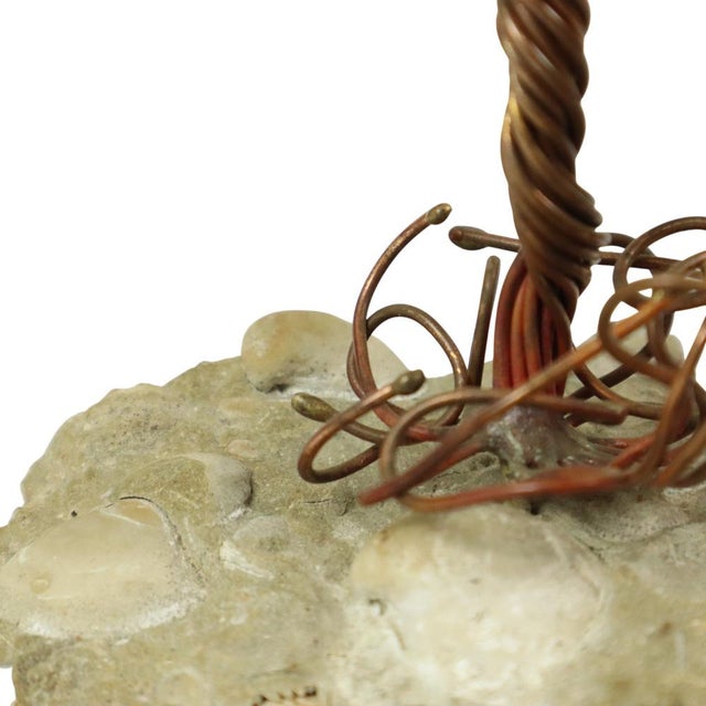 Copper Copper Palm Tree on Rock Sculpture by Daniel Dhaeseleer, 1970s For Sale - Image 8 of 13